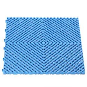 blue vented garage floor tile