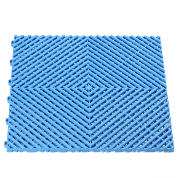 blue vented garage floor tile