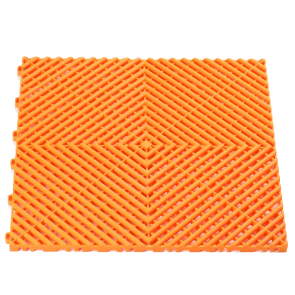 orange vented garage floor tile