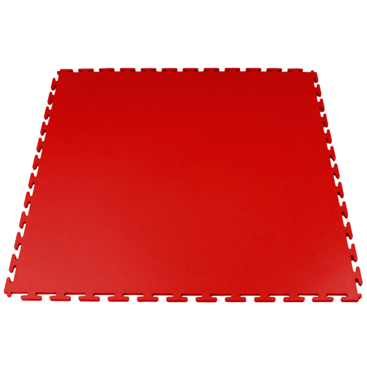 red premium garage floor tile smooth