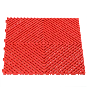 red vented garage floor tile