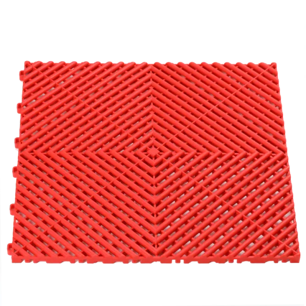 red vented garage floor tile