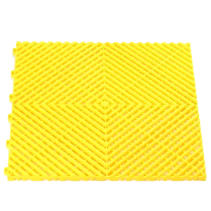 yellow vented garage floor tile