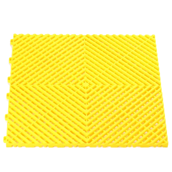 yellow vented garage floor tile