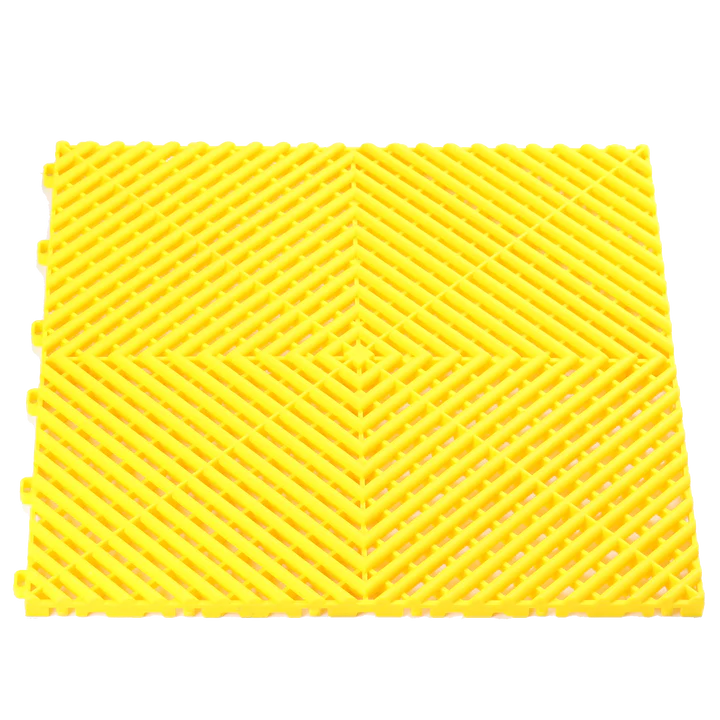 yellow vented garage floor tile